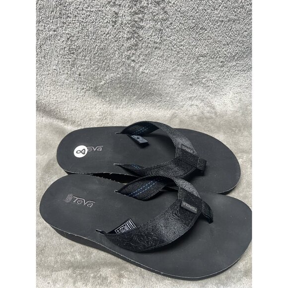 Teva Mush Women’s Size 8M Shoes Black Slide Flip Flop Comfort Foam Wedge Sandals - Picture 1 of 8